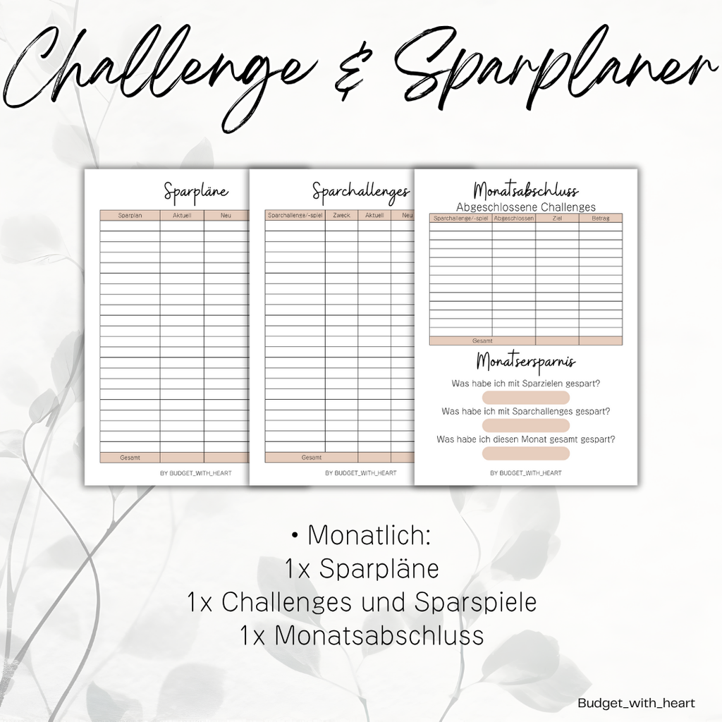 Challenge- und Sparplaner
