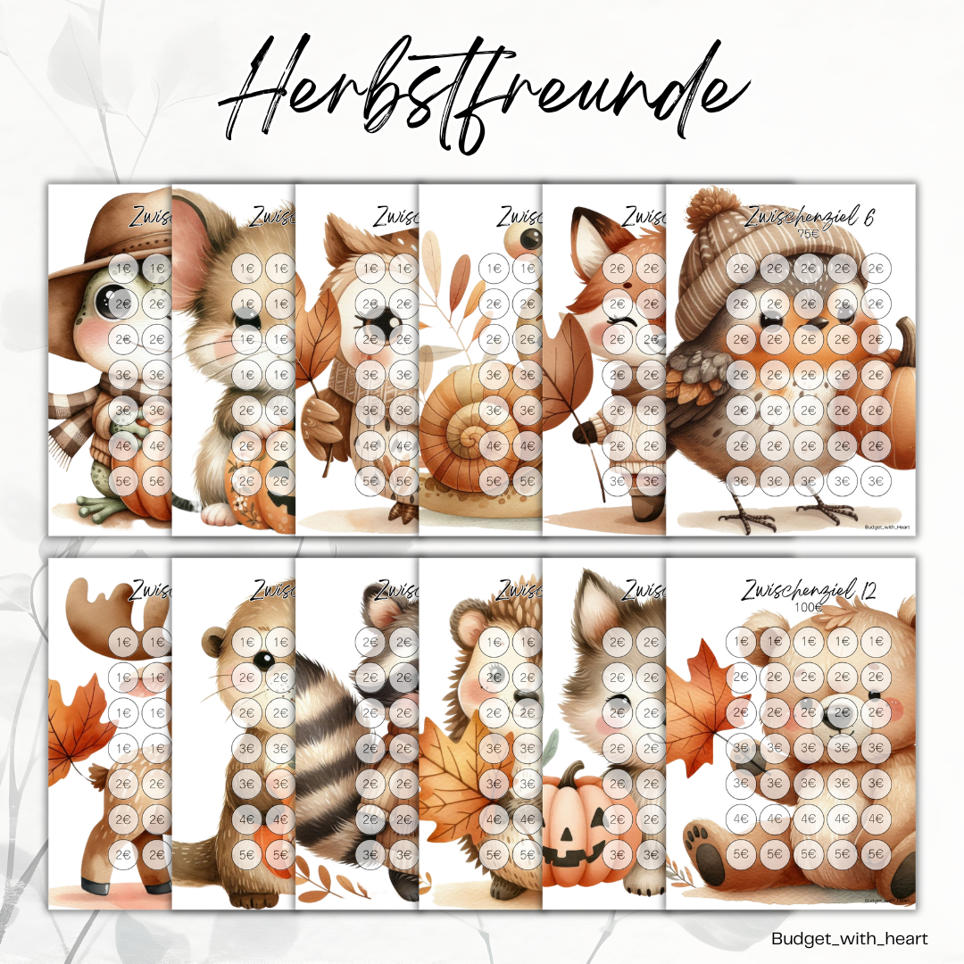 Herbstfreunde Sparbuch 1000€ Sparplan