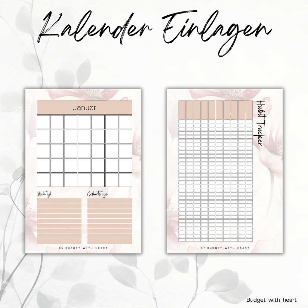 Kalender Einlagen
