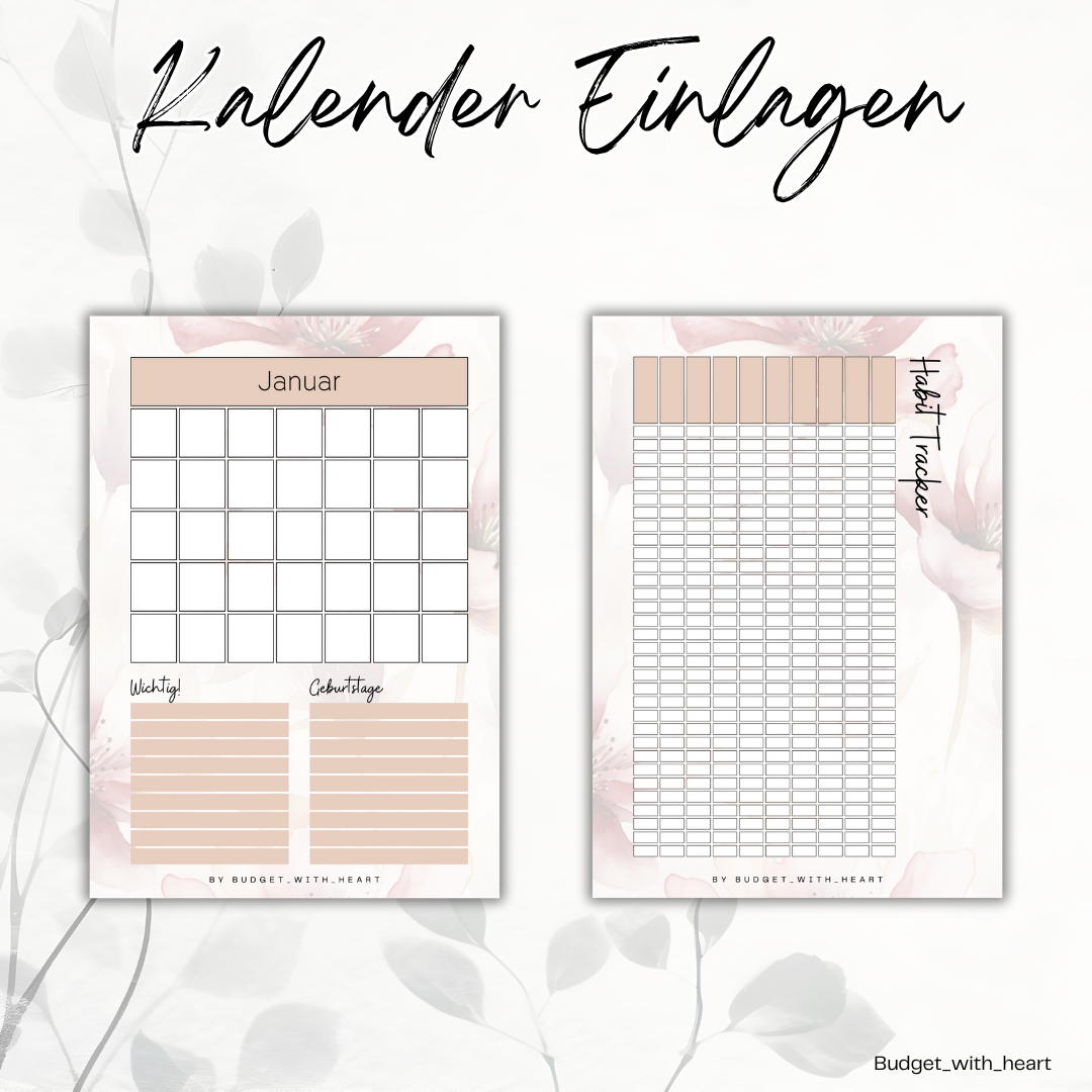 Kalender Einlagen