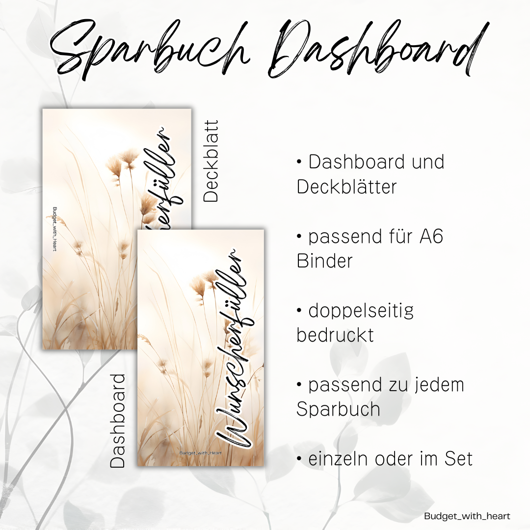 Sparbuch Deckblatt und Dashboard