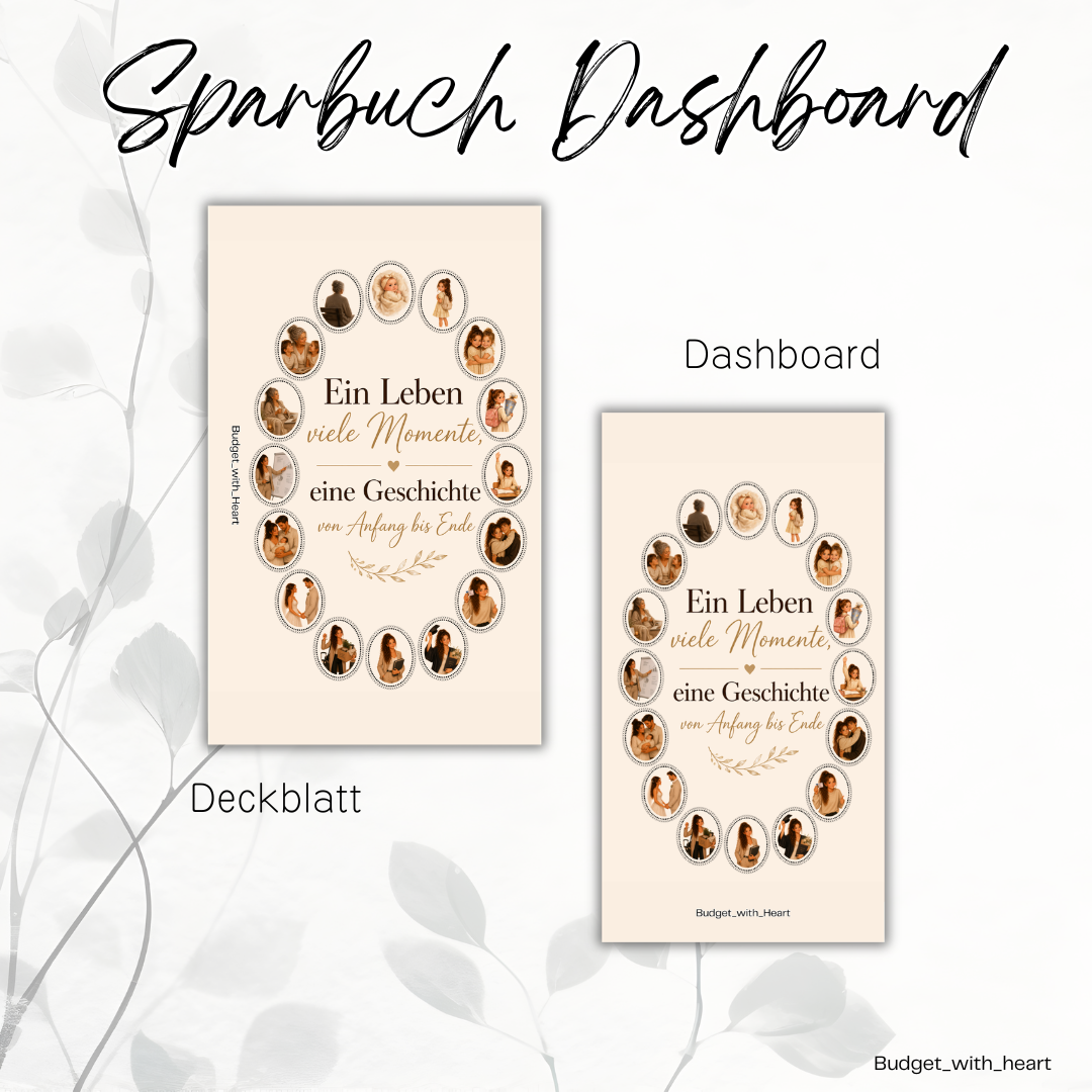 Sparbuch Deckblatt und Dashboard