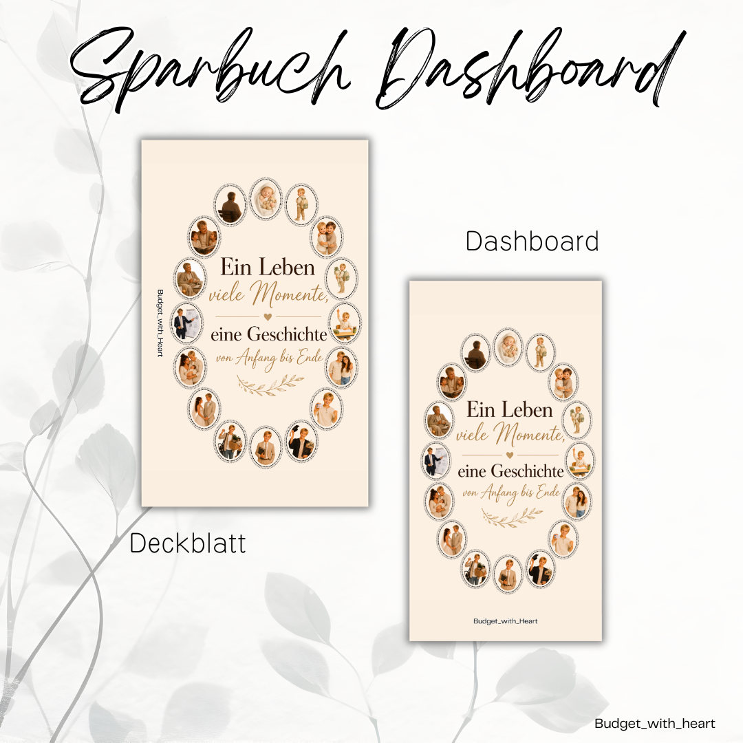 Sparbuch Deckblatt und Dashboard