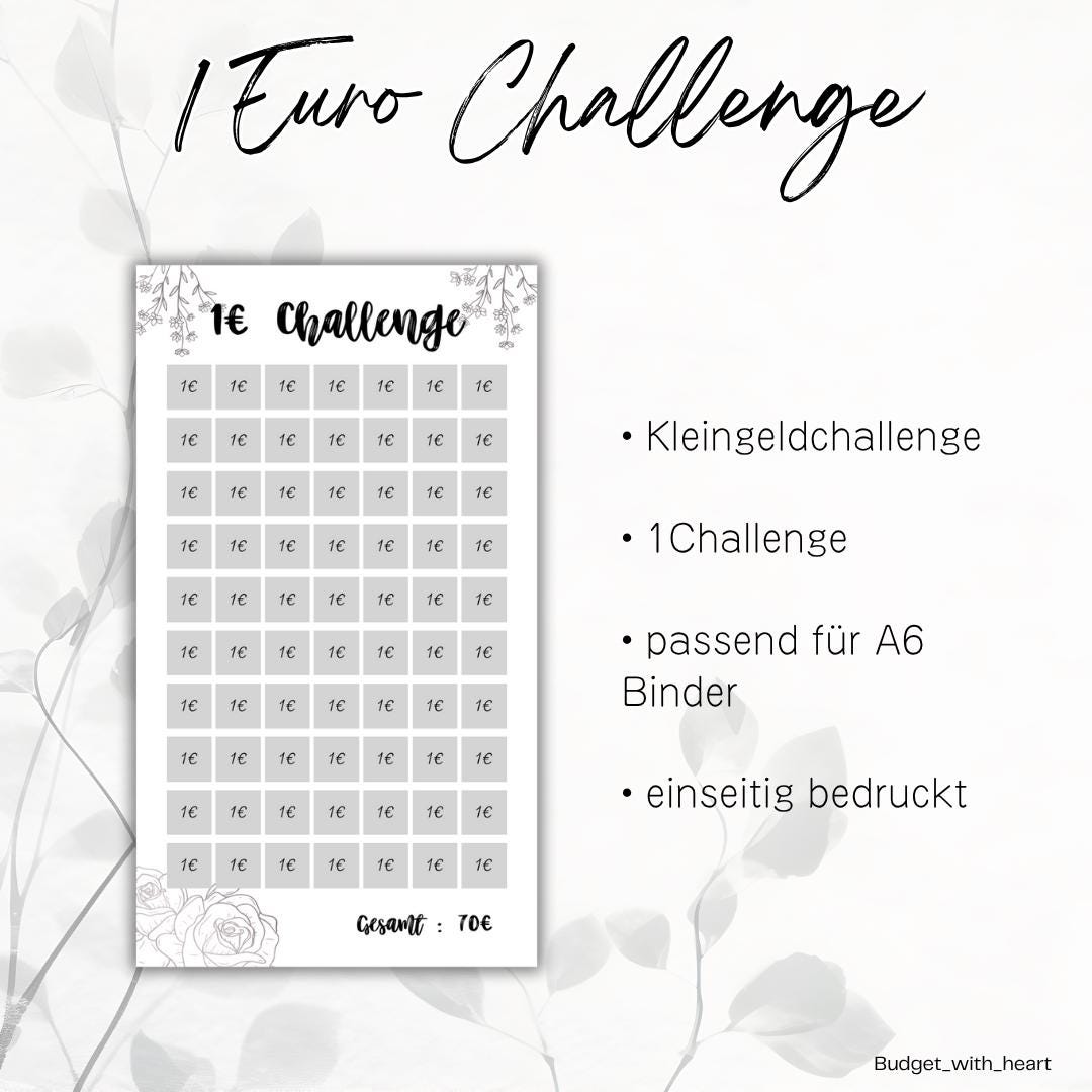 10 Cent, 20 Cent, 50 Cent, 1 Euro, 2 Euro Challenge, Kleingeld Challenge