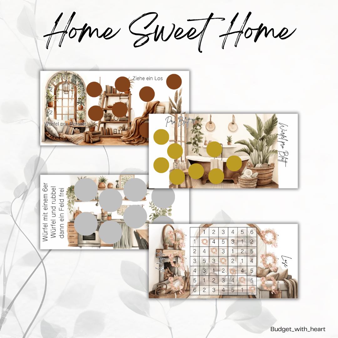 Home Sweet Home Sparchallenges, Sparbundle, Umschlagmethode, Budgeting, passend A6 Binder