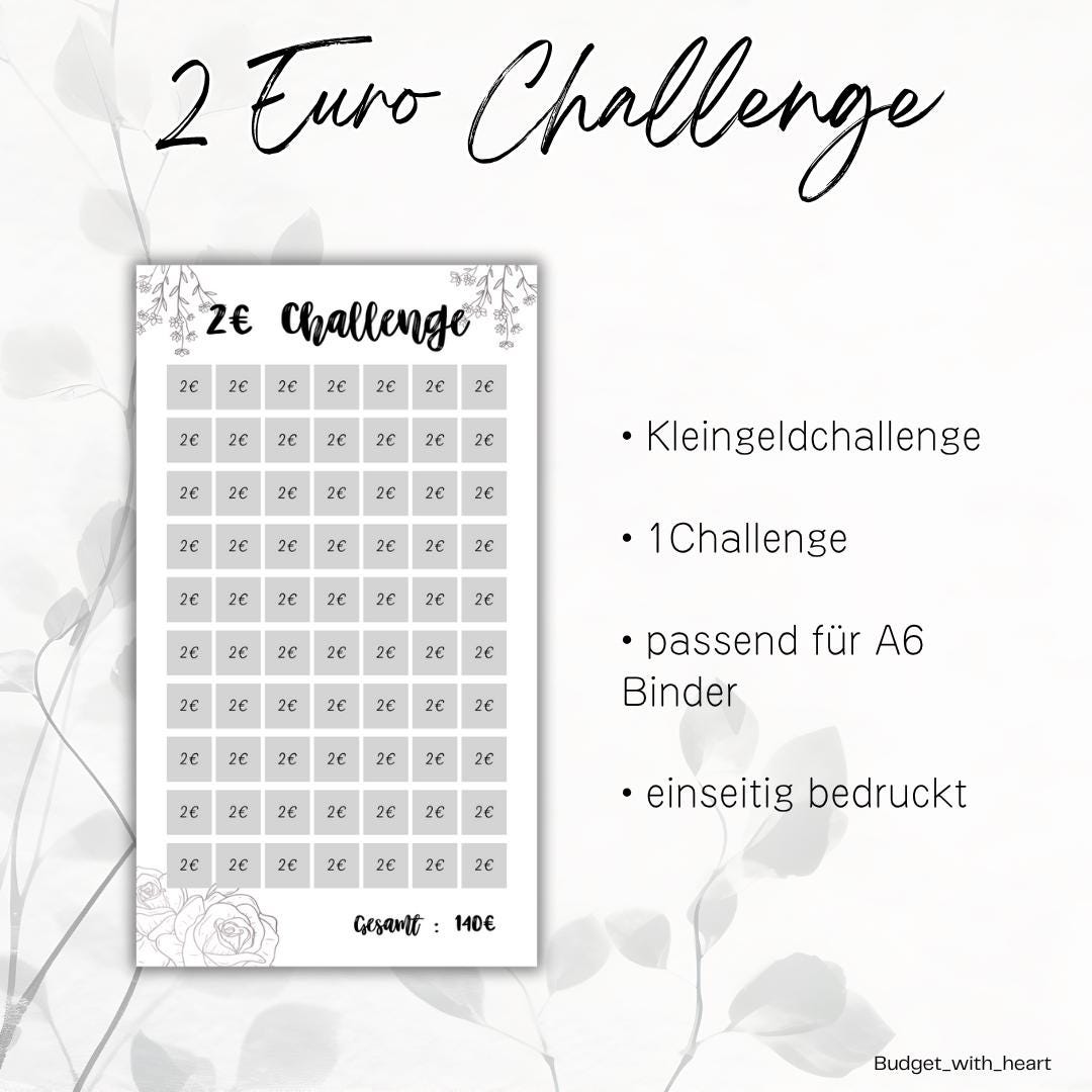 10 Cent, 20 Cent, 50 Cent, 1 Euro, 2 Euro Challenge, Kleingeld Challenge
