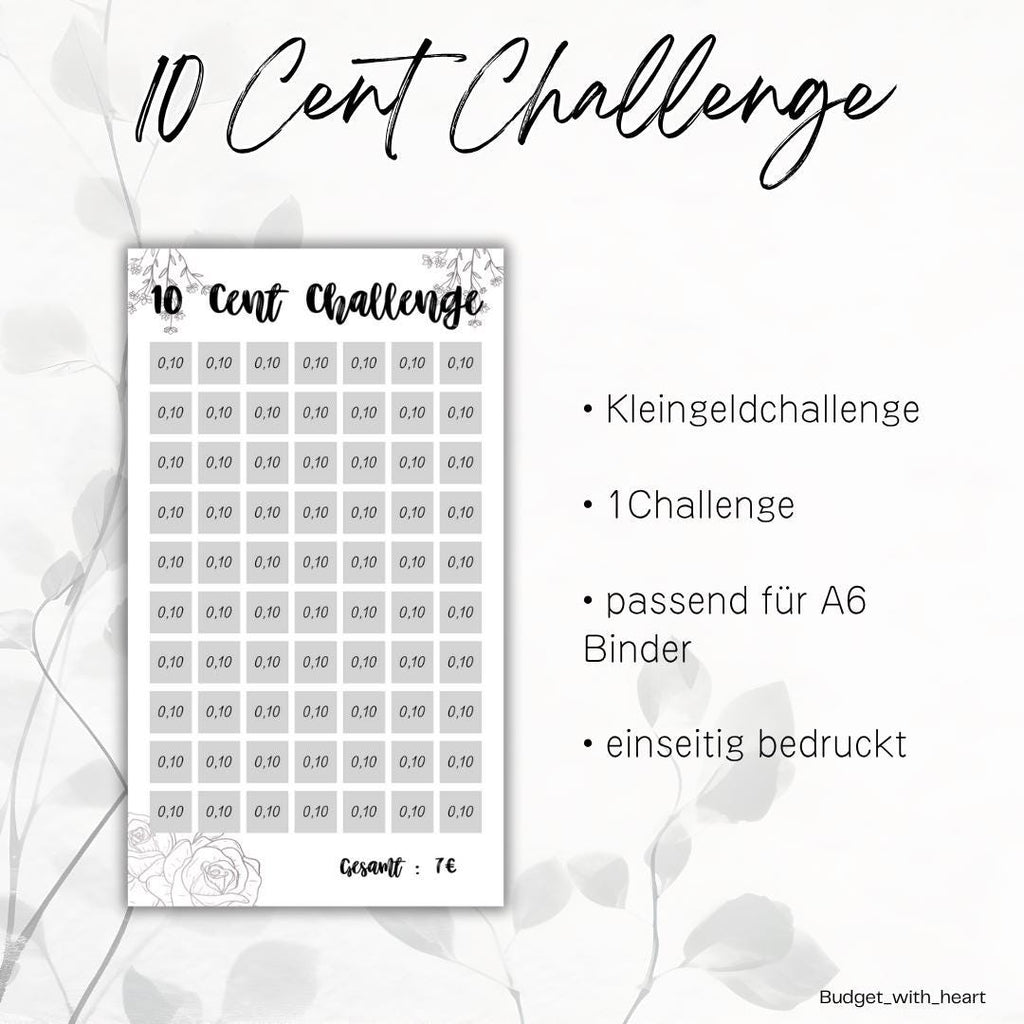 10 Cent, 20 Cent, 50 Cent, 1 Euro, 2 Euro Challenge, Kleingeld Challenge