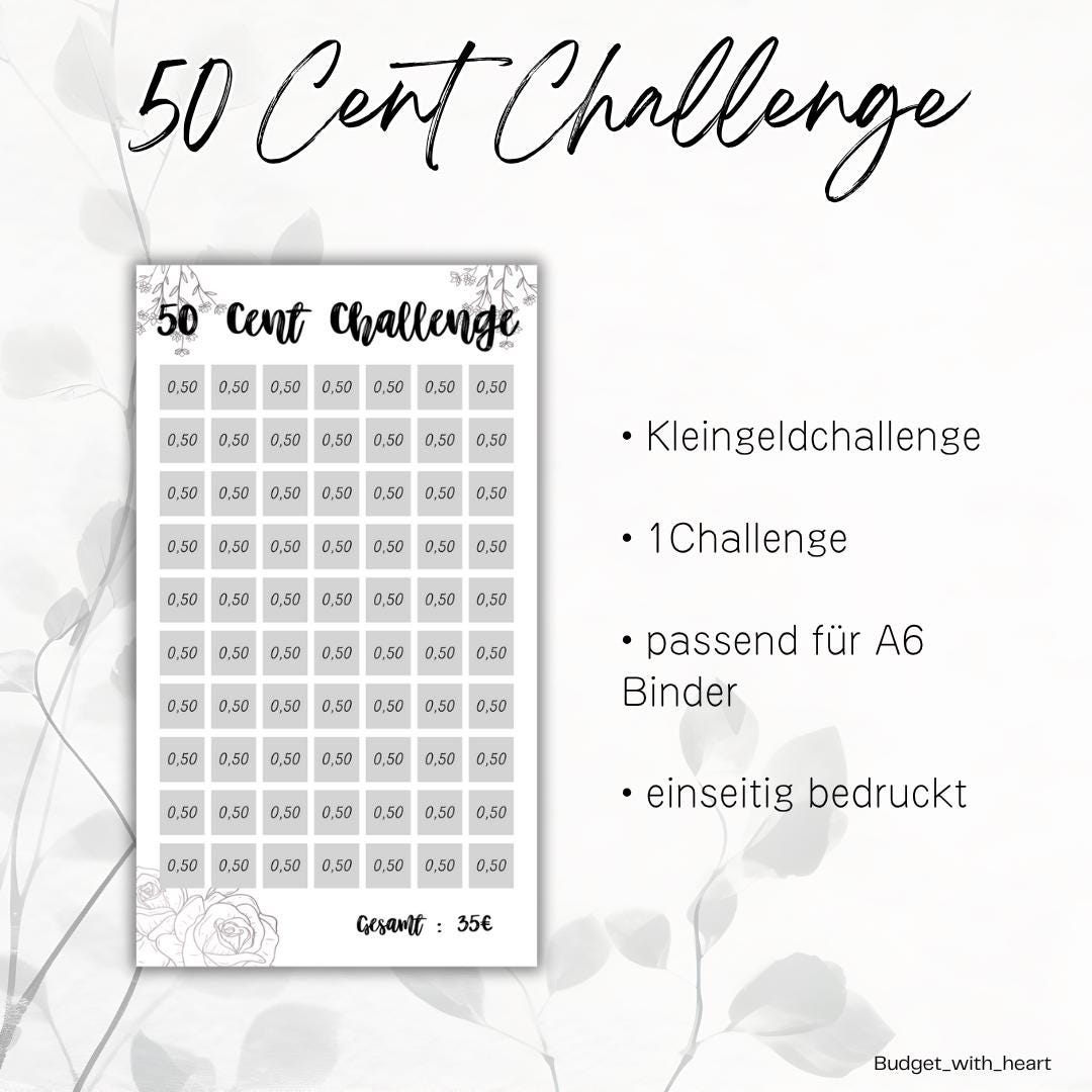 10 Cent, 20 Cent, 50 Cent, 1 Euro, 2 Euro Challenge, Kleingeld Challenge