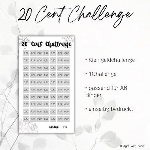 10 Cent, 20 Cent, 50 Cent, 1 Euro, 2 Euro Challenge, Kleingeld Challenge