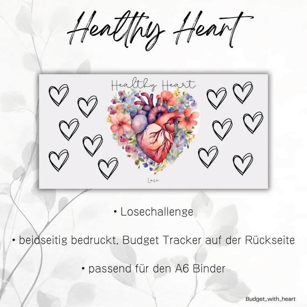 Healthy Organs Sparchallenges, Sparchallenge, Budgeting, passend für A6 Binder