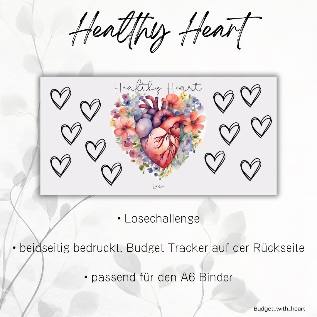 Healthy Organs Sparchallenges, Sparchallenge, Budgeting, passend für A6 Binder