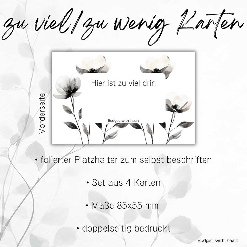Zu Viel/ Zu Wenig Platzhalter