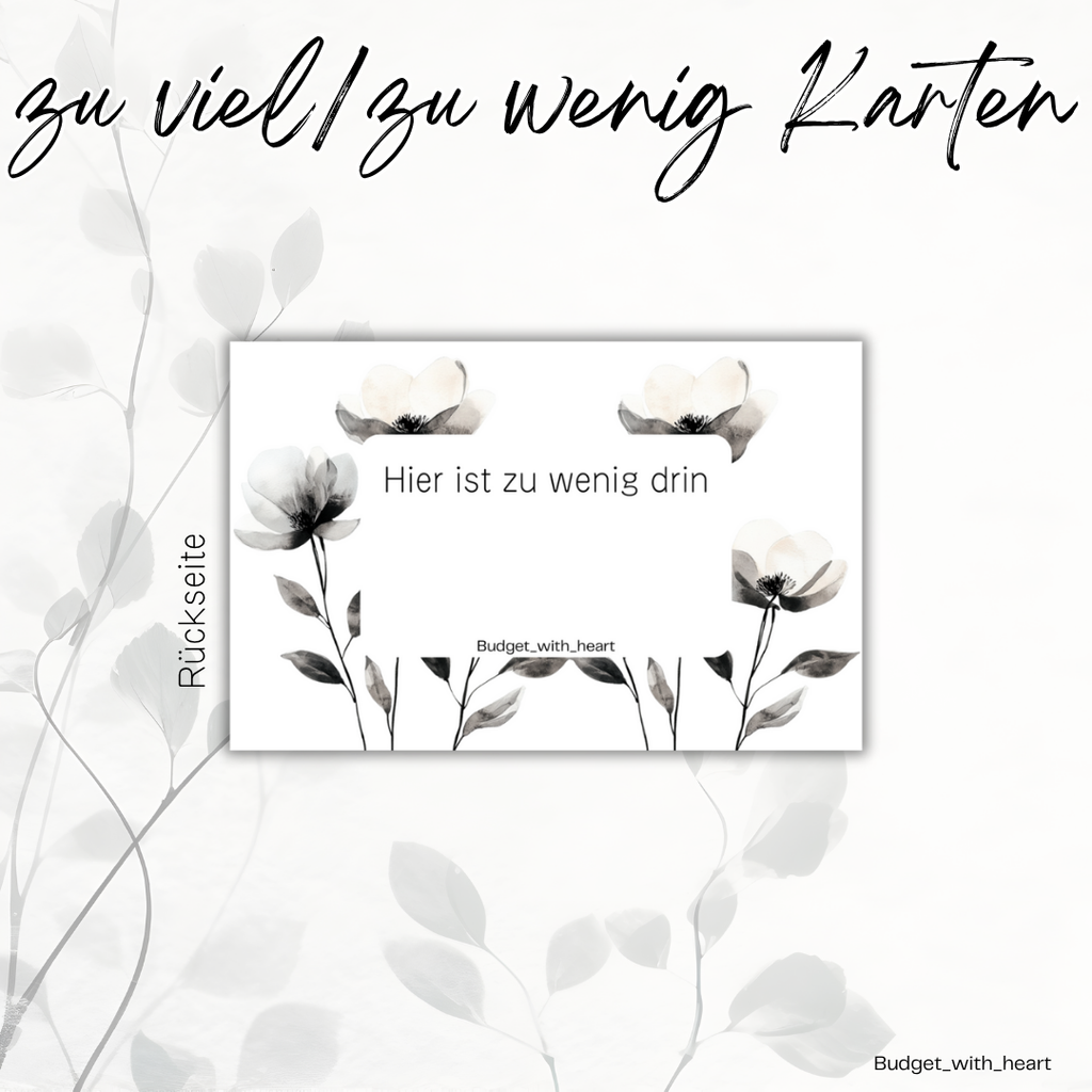 Zu Viel/ Zu Wenig Platzhalter