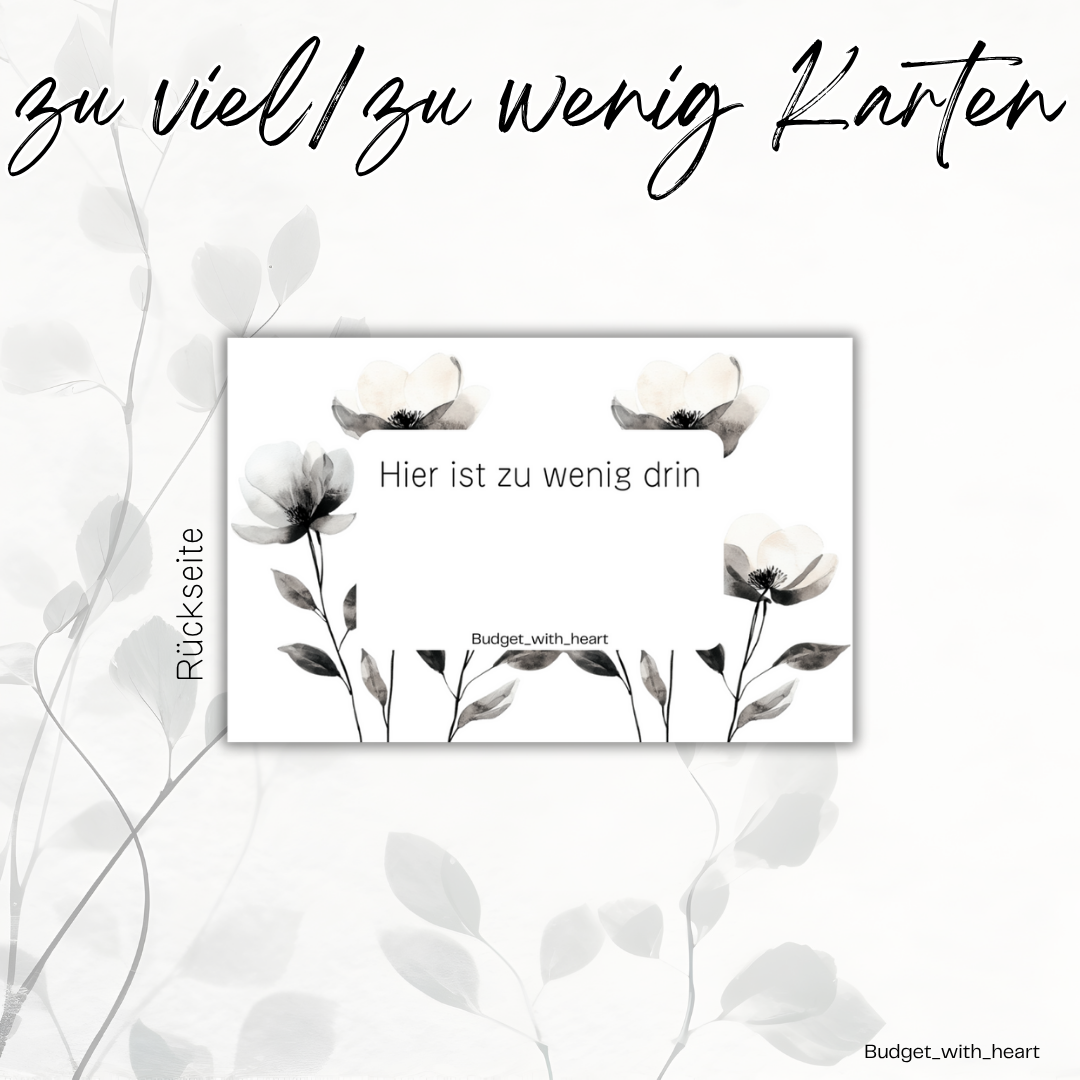 Zu Viel/ Zu Wenig Platzhalter